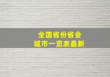 全国省份省会城市一览表最新