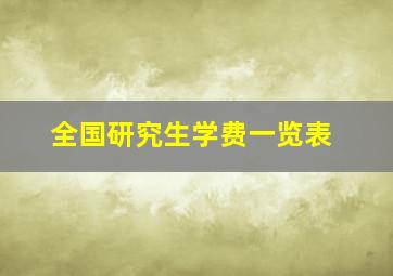 全国研究生学费一览表