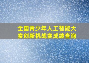 全国青少年人工智能大赛创新挑战赛成绩查询