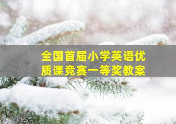 全国首届小学英语优质课竞赛一等奖教案