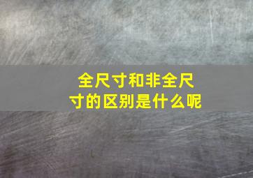 全尺寸和非全尺寸的区别是什么呢