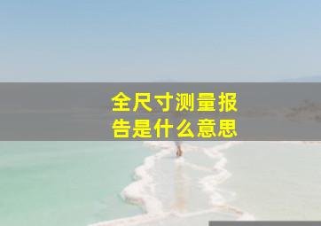 全尺寸测量报告是什么意思