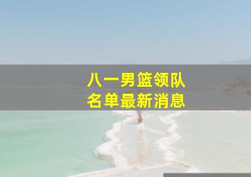 八一男篮领队名单最新消息