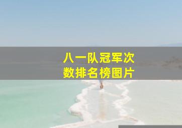 八一队冠军次数排名榜图片