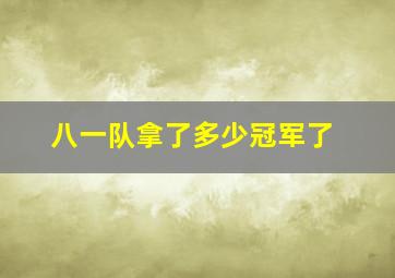 八一队拿了多少冠军了