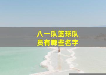 八一队篮球队员有哪些名字