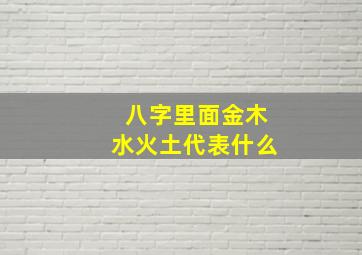 八字里面金木水火土代表什么