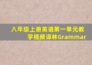 八年级上册英语第一单元教学视频译林Grammar