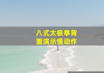 八式太极拳背面演示慢动作