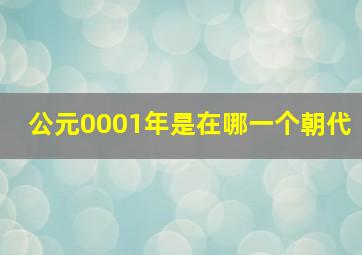 公元0001年是在哪一个朝代