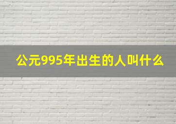 公元995年出生的人叫什么