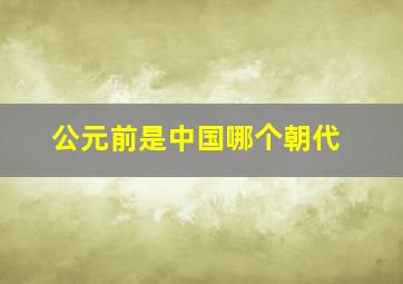 公元前是中国哪个朝代