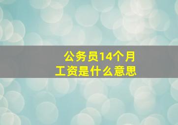 公务员14个月工资是什么意思