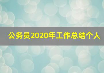 公务员2020年工作总结个人