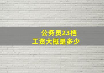 公务员23档工资大概是多少