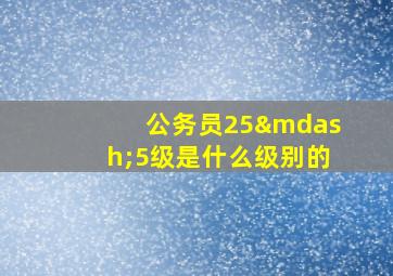 公务员25—5级是什么级别的