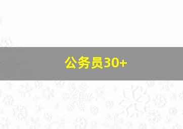 公务员30+