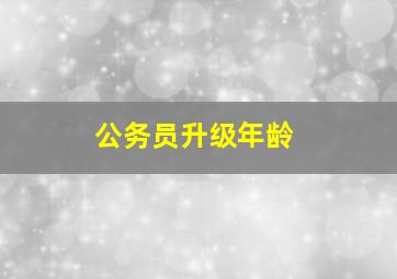 公务员升级年龄