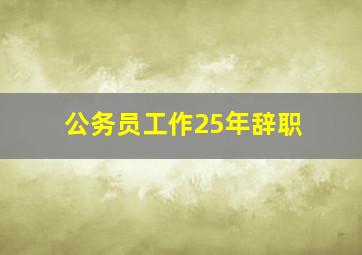 公务员工作25年辞职