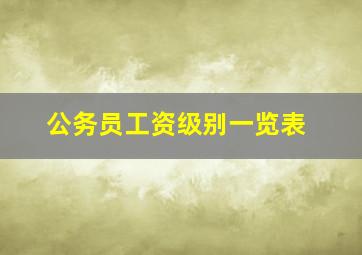 公务员工资级别一览表