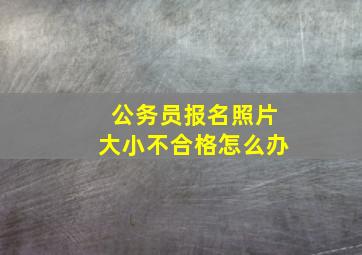 公务员报名照片大小不合格怎么办