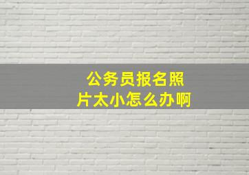 公务员报名照片太小怎么办啊