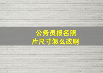 公务员报名照片尺寸怎么改啊