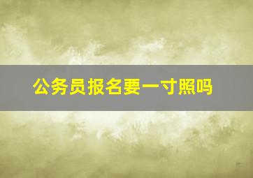 公务员报名要一寸照吗