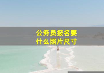 公务员报名要什么照片尺寸