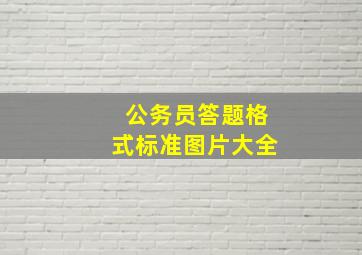 公务员答题格式标准图片大全