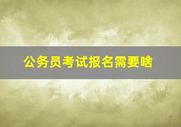 公务员考试报名需要啥