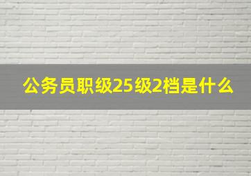 公务员职级25级2档是什么