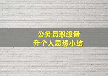 公务员职级晋升个人思想小结