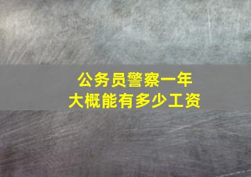 公务员警察一年大概能有多少工资