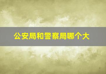 公安局和警察局哪个大