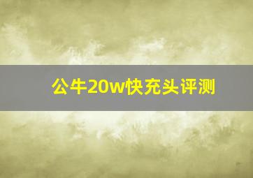 公牛20w快充头评测