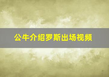 公牛介绍罗斯出场视频