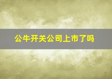 公牛开关公司上市了吗