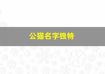 公猫名字独特