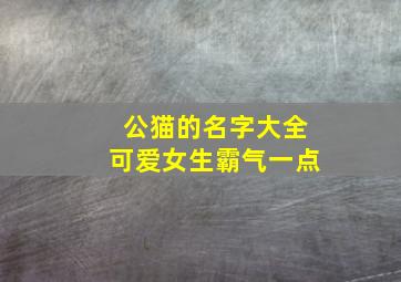 公猫的名字大全可爱女生霸气一点