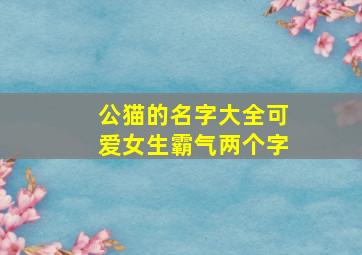 公猫的名字大全可爱女生霸气两个字