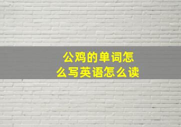 公鸡的单词怎么写英语怎么读