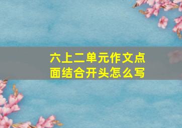 六上二单元作文点面结合开头怎么写