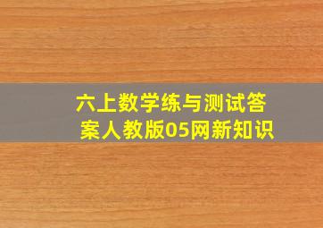 六上数学练与测试答案人教版05网新知识