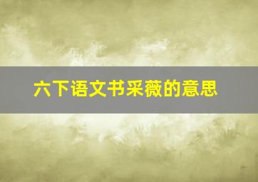 六下语文书采薇的意思