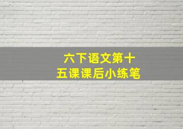 六下语文第十五课课后小练笔