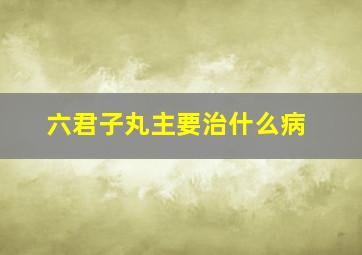 六君子丸主要治什么病