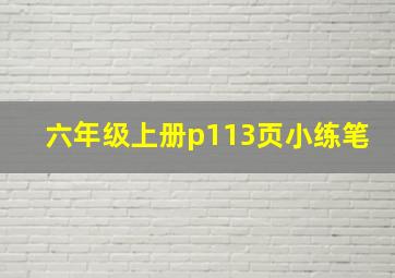 六年级上册p113页小练笔