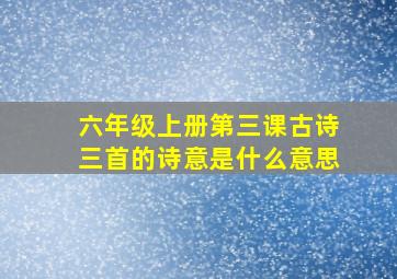 六年级上册第三课古诗三首的诗意是什么意思