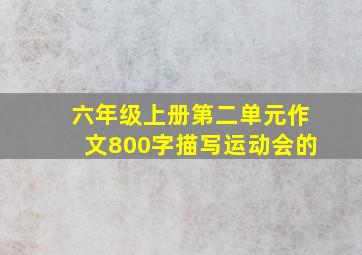 六年级上册第二单元作文800字描写运动会的